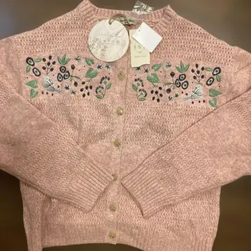 사만사 모스모스 *아카베 아스* 자수 니트 가디건 * 핑크