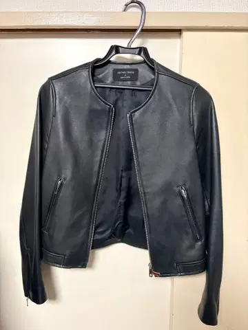 UNITED TOKYO 블랙 가죽 싱글 라이더 자켓