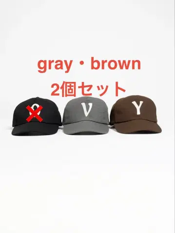 OVY 이니셜 캡 그레이와 브라운