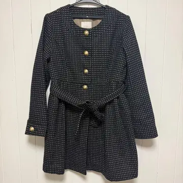 OLIVE des OLIVE 도트 무늬 롱 코트