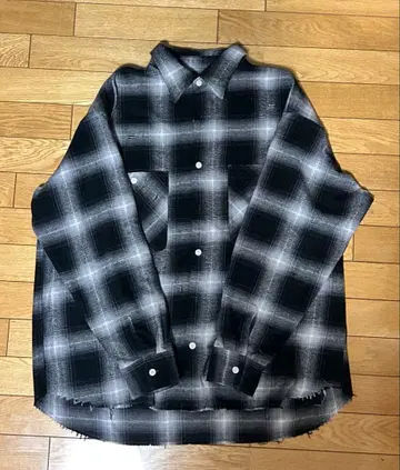 FREAK'S STORE 릴랙스핏 데미지 체크 셔츠