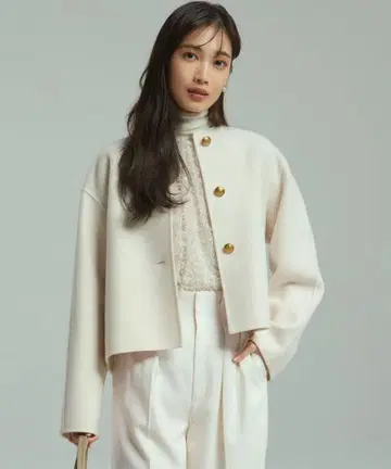 23구 울 리버 노카라 코트 베이지 38