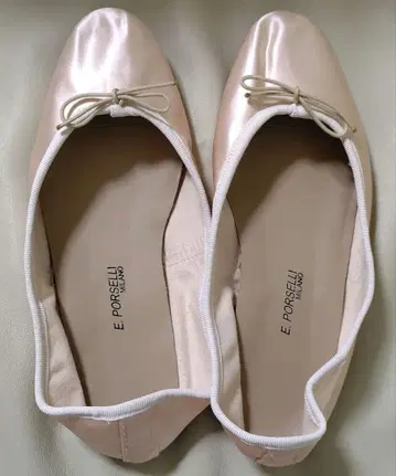 PORSELLI 새틴 발레 슈즈 핑크