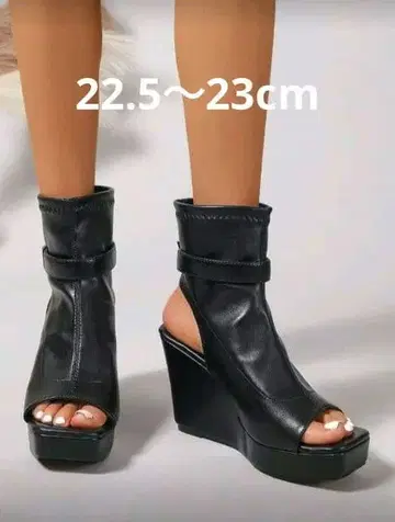 미사용 새상품 택 없음 웨지 샌들 오픈토 사이즈 36 22.5cm