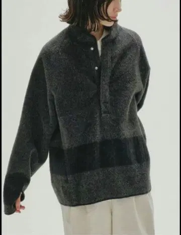 [ 미사용 새상품 ] Todayful 하프 버튼 울 풀오버