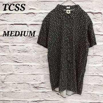 티씨에스에스 [ MEDIUM ] 반팔 셔츠 올 패턴 레이온 블랙