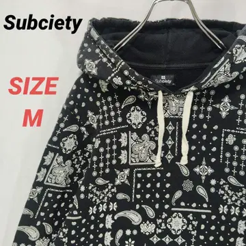 Subciety 서브사이어티 페이즐리 무늬 후드티 풀오버 남성용 M