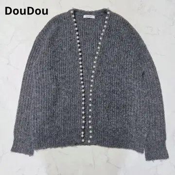 두두 DouDou 펄 니트 가디건 그레이 FREE