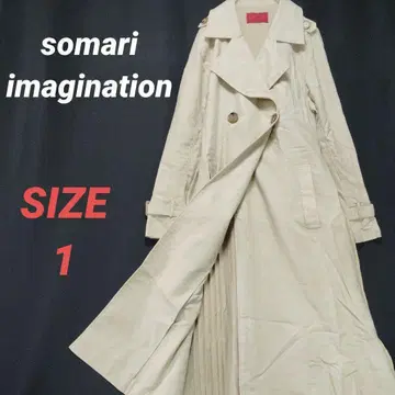 somari 소말리 롱 트렌치코트 백 플리츠 아이보리 여성용