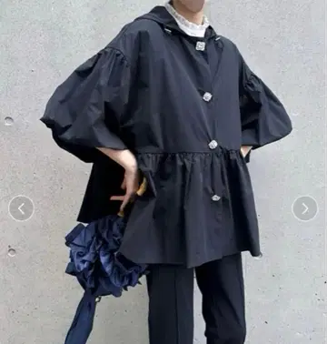 아메노치하레 비쥬 포함 벌룬 슬리브 우천용 라이트 코트