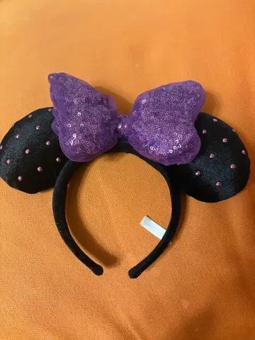 미니 마우스풍 머리띠 블랙과 보라색
