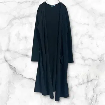 벨루나 블랙 긴팔 가디건 롱 기장 LL 루즈핏 심플 무지