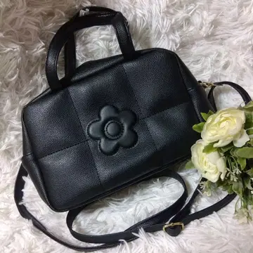 마리콴트 퀼팅풍 2way 숄더백 블랙