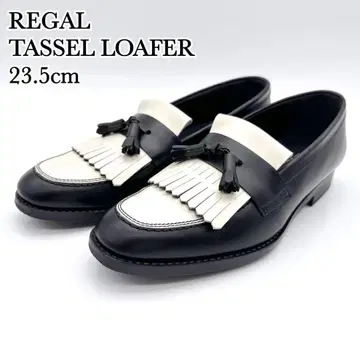 [컨디션 최상] 리갈 태슬 로퍼 블랙 화이트 가죽 23.5