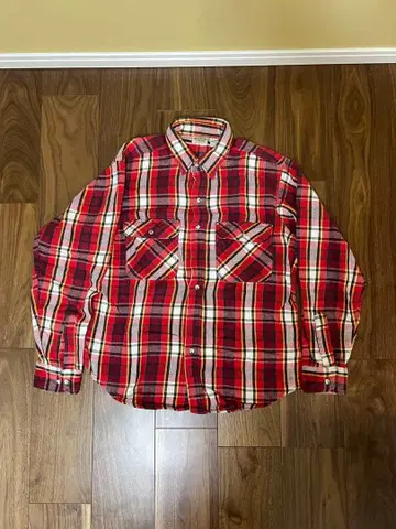 FIVE BROTHER 빨검 체크 긴팔 플란넬 셔츠