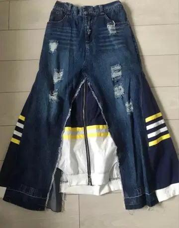 Lopis cocoon 데님 리메이크 스커트