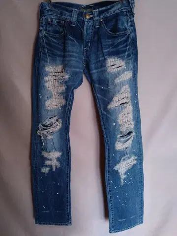 뱅퀴시 골드 사이즈 42 뱅퀴시 데미지 데님 구제 의류