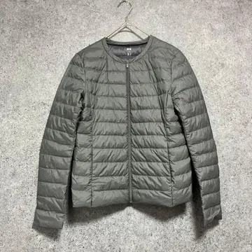 유니클로 울트라 라이트 다운 노카라 그레이 S