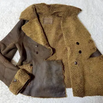 새상품급 PLEIN SUD JEANS 천연 가죽 무스탕 코트 이탈리아제