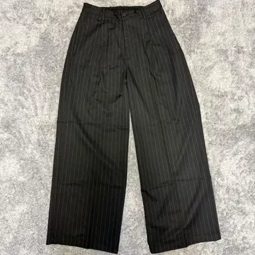 스트라이프 패턴 슬랙스 와이드 팬츠 M