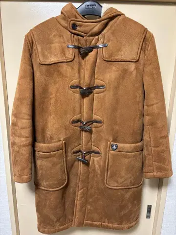 오르치발 브라운 더플 코트 후드 부착