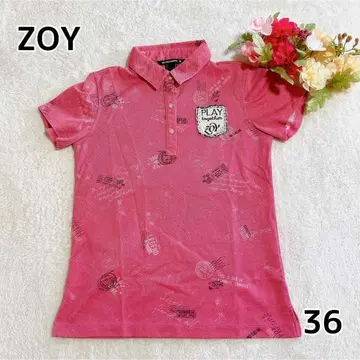 ZOY 조이 여성용 골프 반팔 피케 셔츠 핑크 계열 올 패턴 36(S)