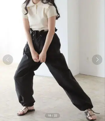 BeAMS DOT 드로스트 이지 팬츠 블랙