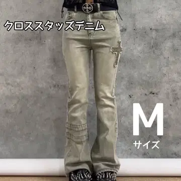 [ 새상품! 미사용 ] 플레어 데님 여성용 한국 Y2K 부츠컷 멋쟁이