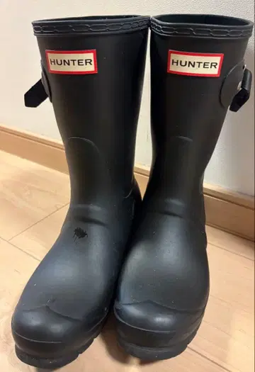 HUNTER 블랙 레인부츠 UK 5