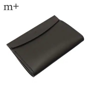 m+ 엠피우 가죽 카드 케이스 명함지갑 블랙