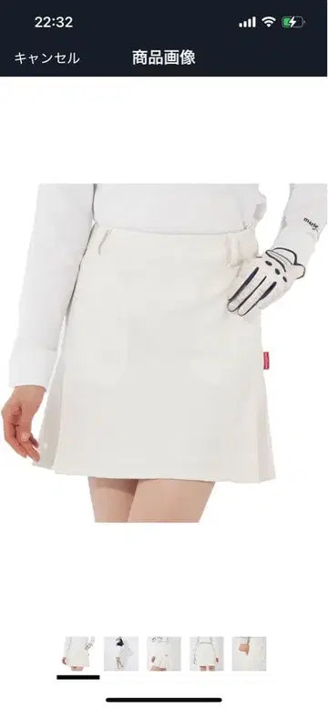 화이트 플리츠 스커트 골프웨어