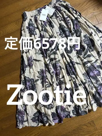 [택 포함 새상품] Zootie 앤티크 플라워 꽃무늬 롱 스커트