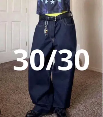 GAP 30 x 30 슈퍼 배기 데님 다크 린스