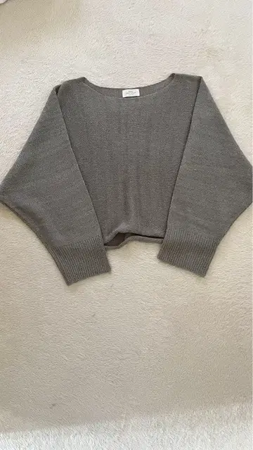 크롭 니트 스웨터 그레이