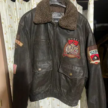 90s GUESS 플라이트 자켓 브라운 M 초레어 초특가