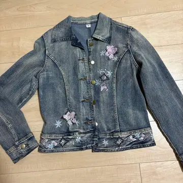 나비 자수 데님 자켓 M