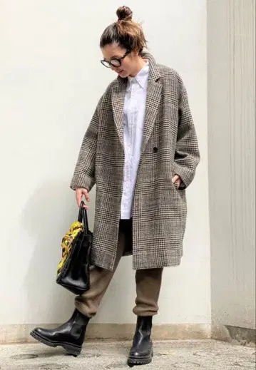 라빠르망 L'Appartement LISIERE 체크 더블 코트 완판