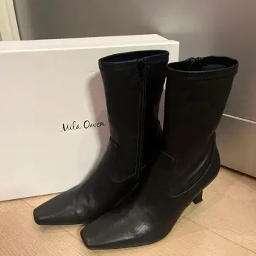 Mila Owen 미라 오웬 스트레치 부츠 블랙 38 새상품급