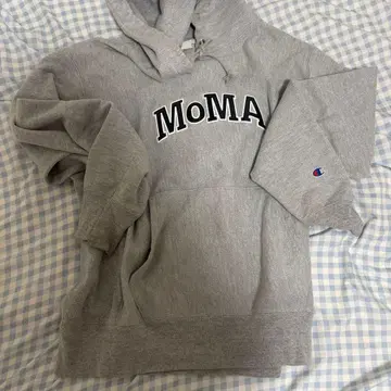 Champion MoMA 로고 그레이 후드티