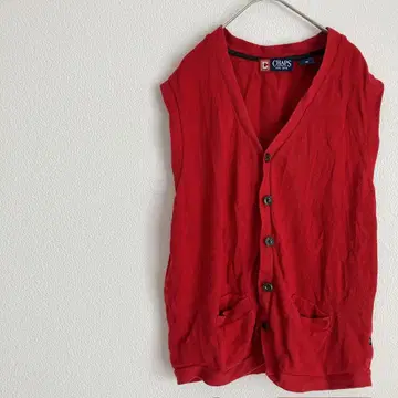 1점 CHAPS [ M ] 레드 슬리브리스 가디건