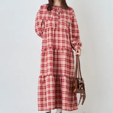 더블 클로젯 스퀘어 칼라 티어드 원피스