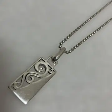 새상품급 silver925 목걸이 볼체인 조각 플레이트 펜던트