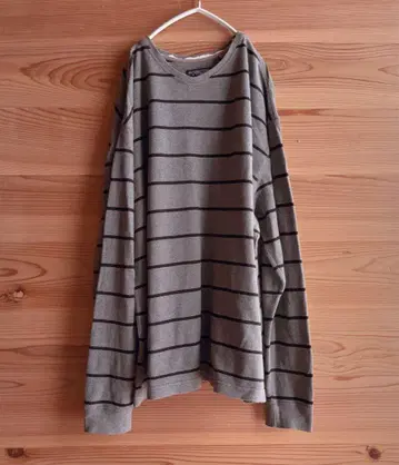 남성용 ROUNDTREE&YORKE 보더 무늬 와이드 코튼 니트 티셔츠