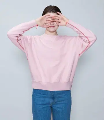 6 (roku) 코튼 우라케 컬러 스티치 맨투맨