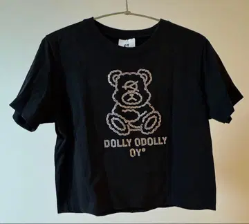 OY 블랙 크롭 T셔츠