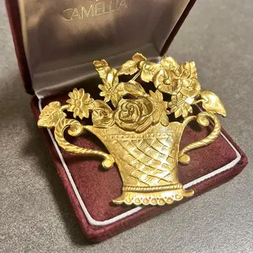 유품 정리 브로치 꽃 액세서리 골드