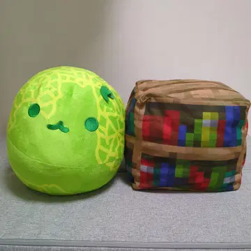 멜론 봉제 인형과 Minecraft 쿠션 세트