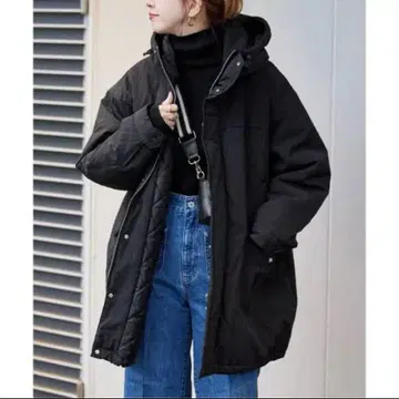 B.C STOCK 패디드 윈브레 후드티 베이씨스톡 블랙