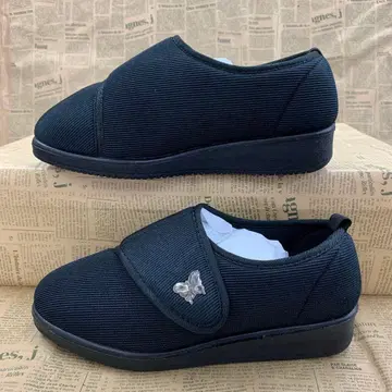 새상품 여성용 23.5cm 나비 벨크로 테이프 재활 신발 블랙 626