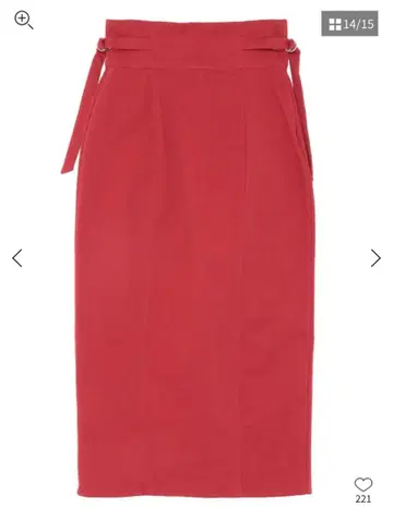 새상품급 LAGUNAMOON 사이드 벨트 타이트 스커트 레드 S 사이즈